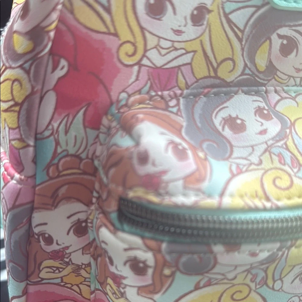 Loungefly Pink and Green disney princess Backpack